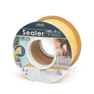 Profil izolator autoadeziv pt. ferestre si usi, profil „I” - 100 m, alb, 9 mm ǀ 11596WH-9-100